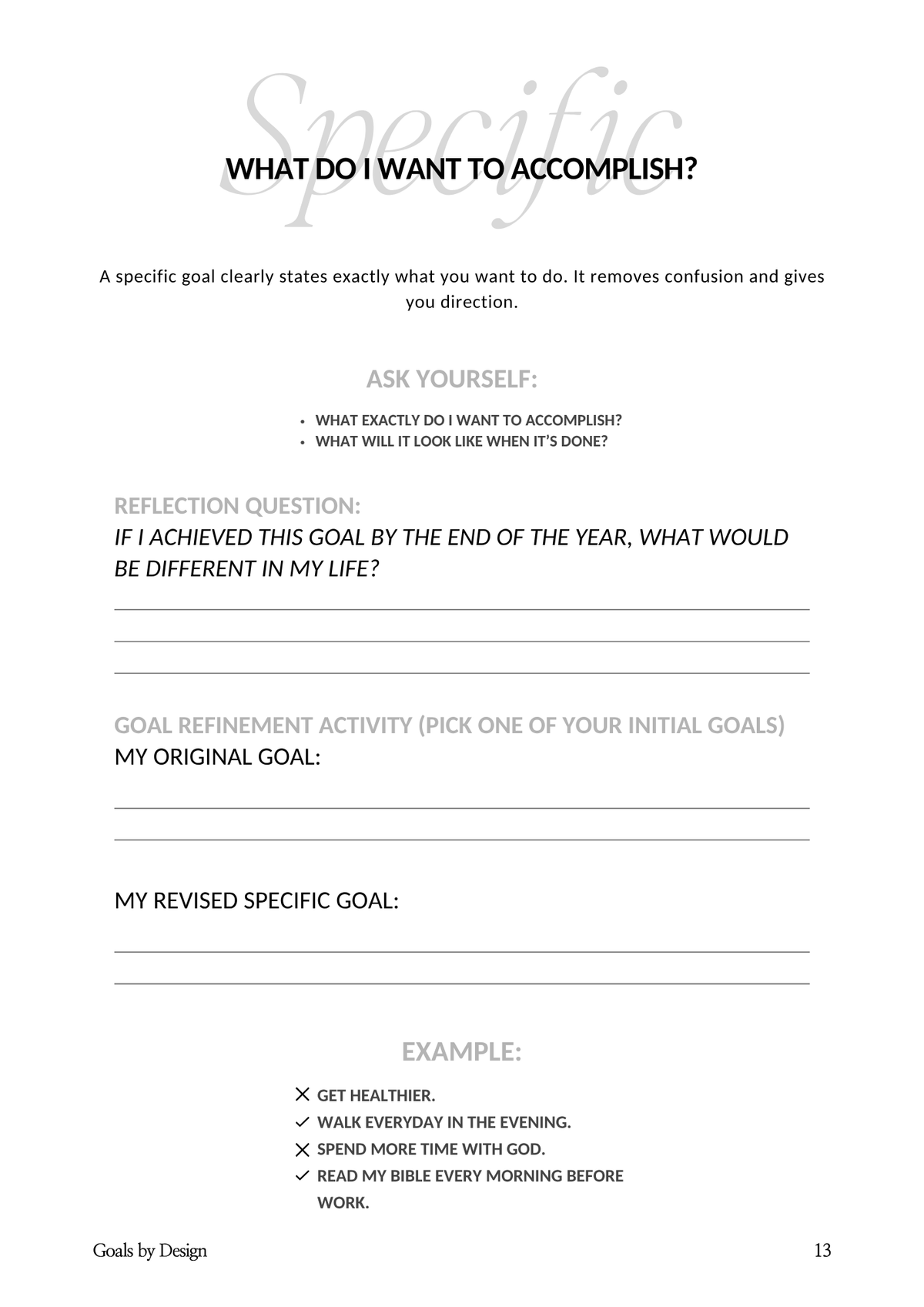Goals By Design Course