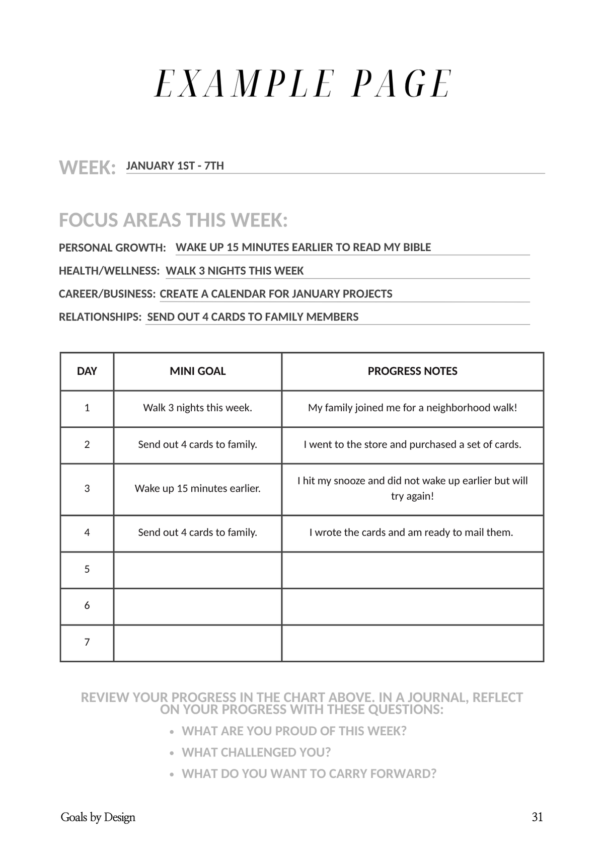 Goals By Design Course