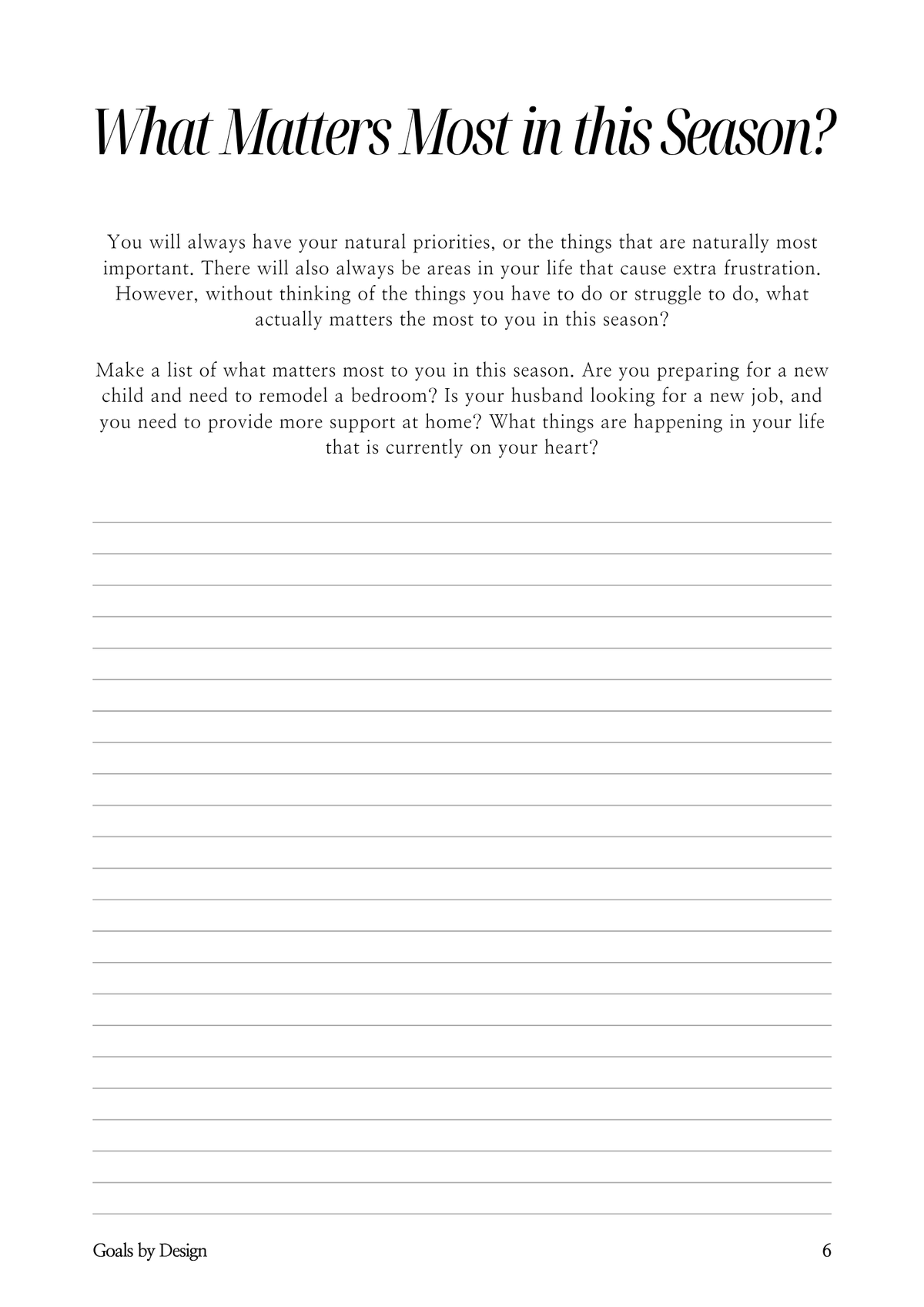 Goals By Design Course